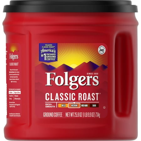 Folgers Classic Roast Ground Coffee Medium Roast 25.9 Ounce (Pack of 8)