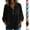 Black, variant on Women Lapel Collar Three Button Half Placket Single Chest Pocket Long Elastic Puff Cuff Crinkle Woven Oversized Blouse Brown XXXL