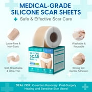Medical-Grade Silicone Silicone Scar Sheets,Reusable & Breathable Silicone Scar Tape 1.6x 60,Visible Scar Reduction after 2-6 Months