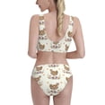 thumbnail image 3 of Picia Flower Chicken Women's High Waisted Bikini Scoop Neck Swimsuit Two Pieces Bathing Suit-Large, 3 of 8