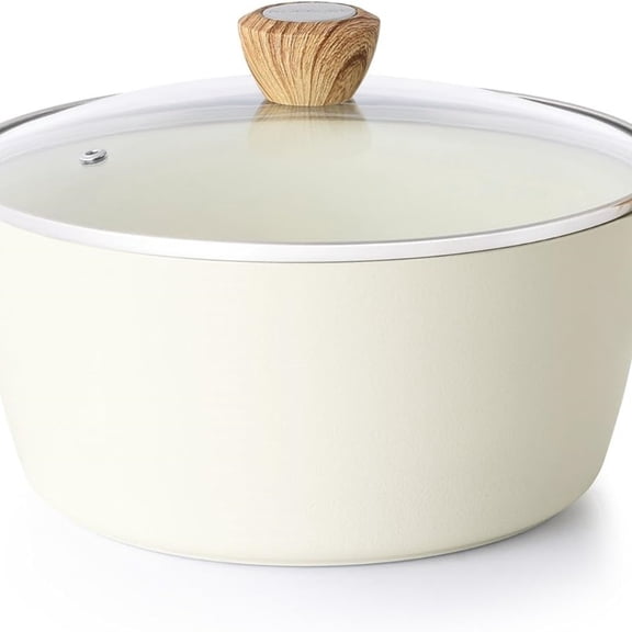 Ceramic Nonstick Stock Pot with Lid, 2.6/4.5/6.6/8.5 QT Soup Pot Casserole, Non-toxic Healthy, Induction Compatible