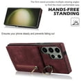 thumbnail image 6 of Nalacover for Samsung S23 Ultra, Wallet with RFID Credit Card Holder and Zipper Pocket,Drop Protection Flip Cover Ring Holder Kickstand with Double Magnetic Clasp for Samsung Galaxy S23 Ultra, Winered, 6 of 10