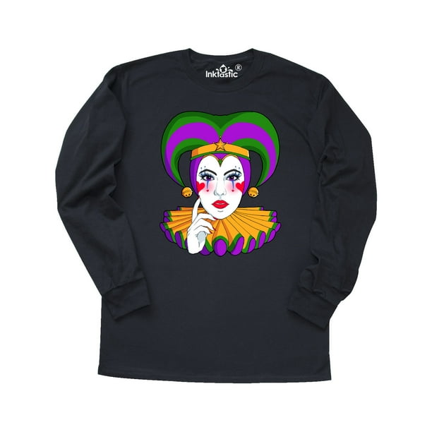 INKtastic - Mardi Gras Jester in Gold Purple and Green Long Sleeve T ...