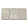 thumbnail image 4 of Household Essentials 3-Tier Jewelry Tray, Sturdy Chipboard With Polyester Linen Wrap, Polyester Felt Lining, Many Compartments for Easy Jewelry Access, Stackable, Stylish and Functional, Graphite, 4 of 6