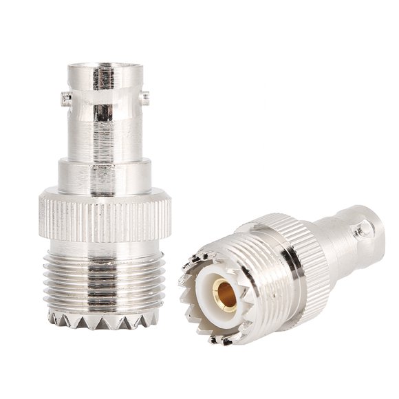 Dioche 2pcs UHF Female To BNC Female Adapter Coaxial Cable Connector Converter Hot Sale
