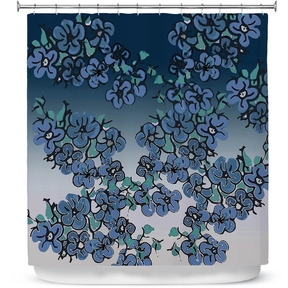 Shower Curtains 70" x 93" from DiaNoche Designs by Susie Kunzelman - Blue Dogwood