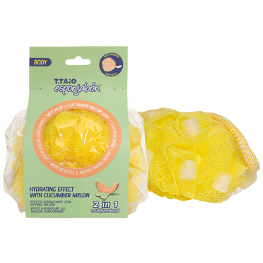 T.Taio Esponjabon Cucumber & Melon Bath Pouf Soap Sponge, Hydrating Full Body Cleanser, 1 Loofah