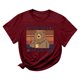 thumbnail image 1 of Moda Mujer Impresión O-cuello Camiseta Manga corta Casual Tee Tops Blusa Fridja gope580, 1 of 5