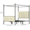 thumbnail image 6 of Dextrus-Queen Size Upholstered Metal Canopy Bed Frame, Strong Metal Slat Mattress Support, Beige, 6 of 8