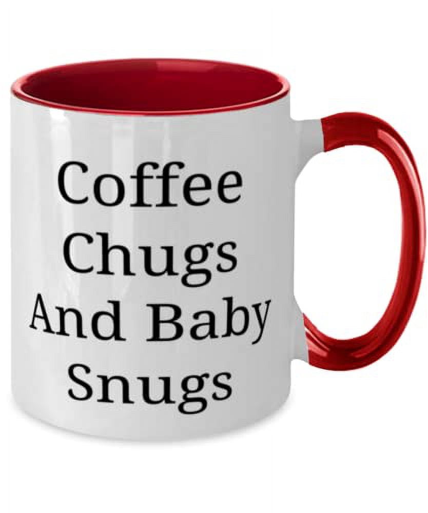 amangny Mum Gifts For Mother, Coffee Chugs And Baby Snugs, Brilliant Mum Two Tone 11oz Mug, Cup From Daughter, , Holiday, Mothers Day, Christmas, Thanksgiving, Birthday