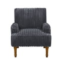 thumbnail image 6 of Modern Accent Chair with 2" Wide Wale Corduroy, 9" Solid Wood Legs, Comfortable Upholstered Armchair in Dark Gray for Living Room, 6 of 9