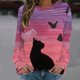 thumbnail image 1 of ICHUANYI Liquidación Blusa regular estampada de manga larga con cuello redondo y estampado para mujer ICHUANYI WER202308256476, 1 of 5