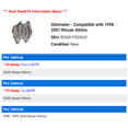 thumbnail image 2 of Alternator - Compatible with 1998 - 2001 Nissan Altima 1999 2000, 2 of 2