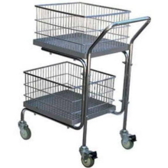 Vestil Manufacturing 1976900 Portable Mail Cart MAIL-55 2 Shelf - Gray - 200 lbs