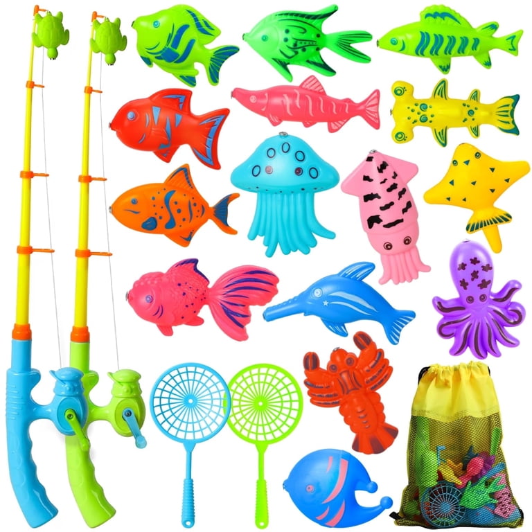 Toy Life Fishing Game Bath Toy Set, 2 Toddler Fishing Poles photo 1