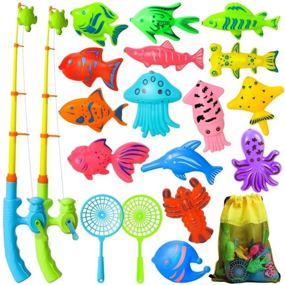 TOY Life Fishing Game for Kids 3-5 with 2 Toddler Fishing Poles,Bath Toys for Kids Ages 1-3, 3 Years Old Fishing Toys for Toddlers, Bath Toys for Kids Ages 4-8