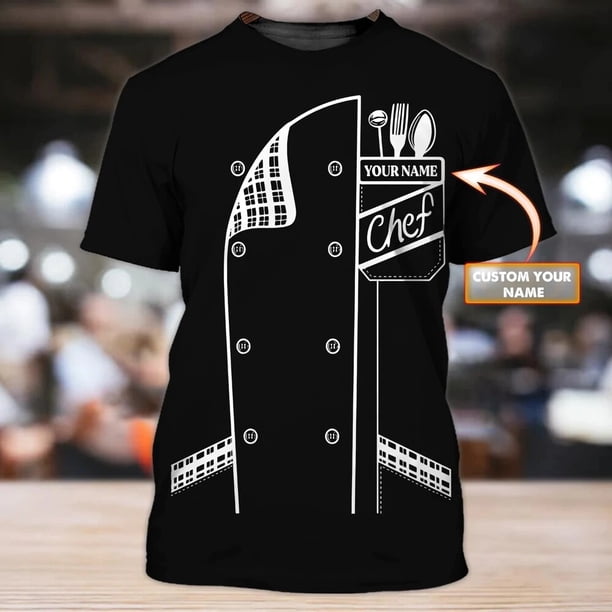 Camiseta de Chefworks para hombre, camisa Unisex con nombre personalizado, estampado 3D, regalo informal para Chef, DW57Adult size XL Gao Jinjia LED