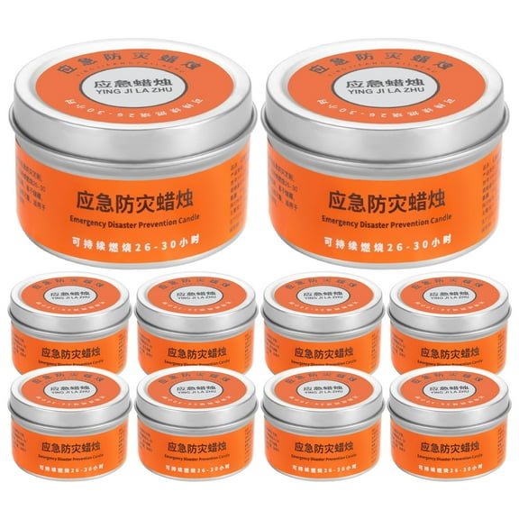 10 Pcs Emergency Candles - Long Burning Unscented Candles for Emergencies and Power Outages,Clean Burning Paraffin,for Power Outages Survival Camping Hunting Outdoor Activities(White)