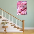 thumbnail image 3 of Mudket Pink Gold Glitter Leopard Cub Canvas Wall Art, Cute Fantasy Glam Animal Wall Art for Bedroom Print for Baby Nursery Home Decor , Framed Ready to Hang - 12"L x 8"W, 3 of 9
