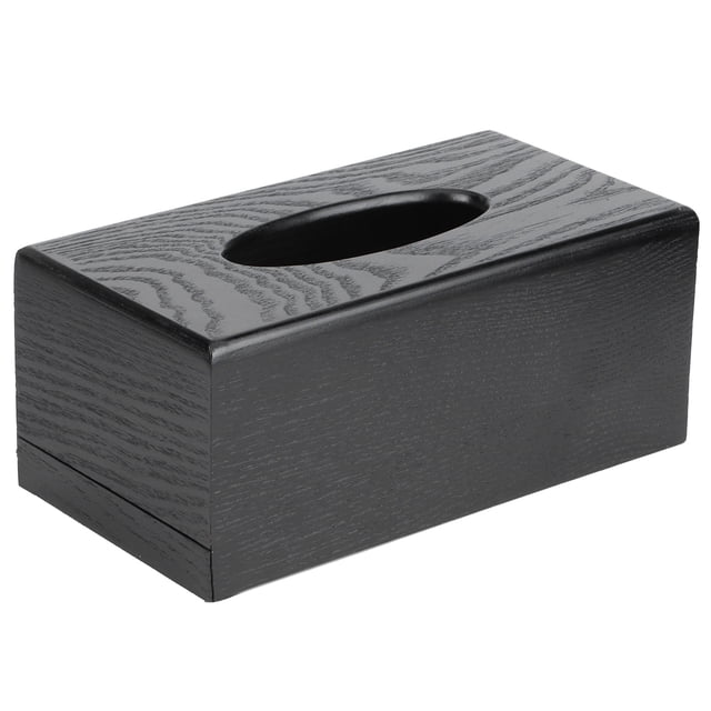 Oubit Wooden Tissue Box,Black Wooden Tissue Box Home Supplies Paper Storage Box Smooth Operation