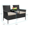 thumbnail image 7 of LACOO Outdoor Patio Loveseat Modern Wicker Patio Conversation Furniture Set with Cushions and Built-in Coffee Table, Steel, Beige, 7 of 7