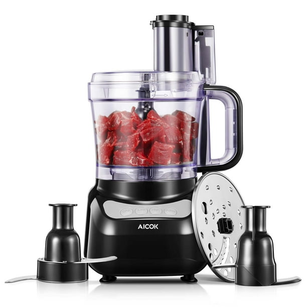 AICOK 12 Cup Food Processor, 6 Functions for Chopping, Slicing