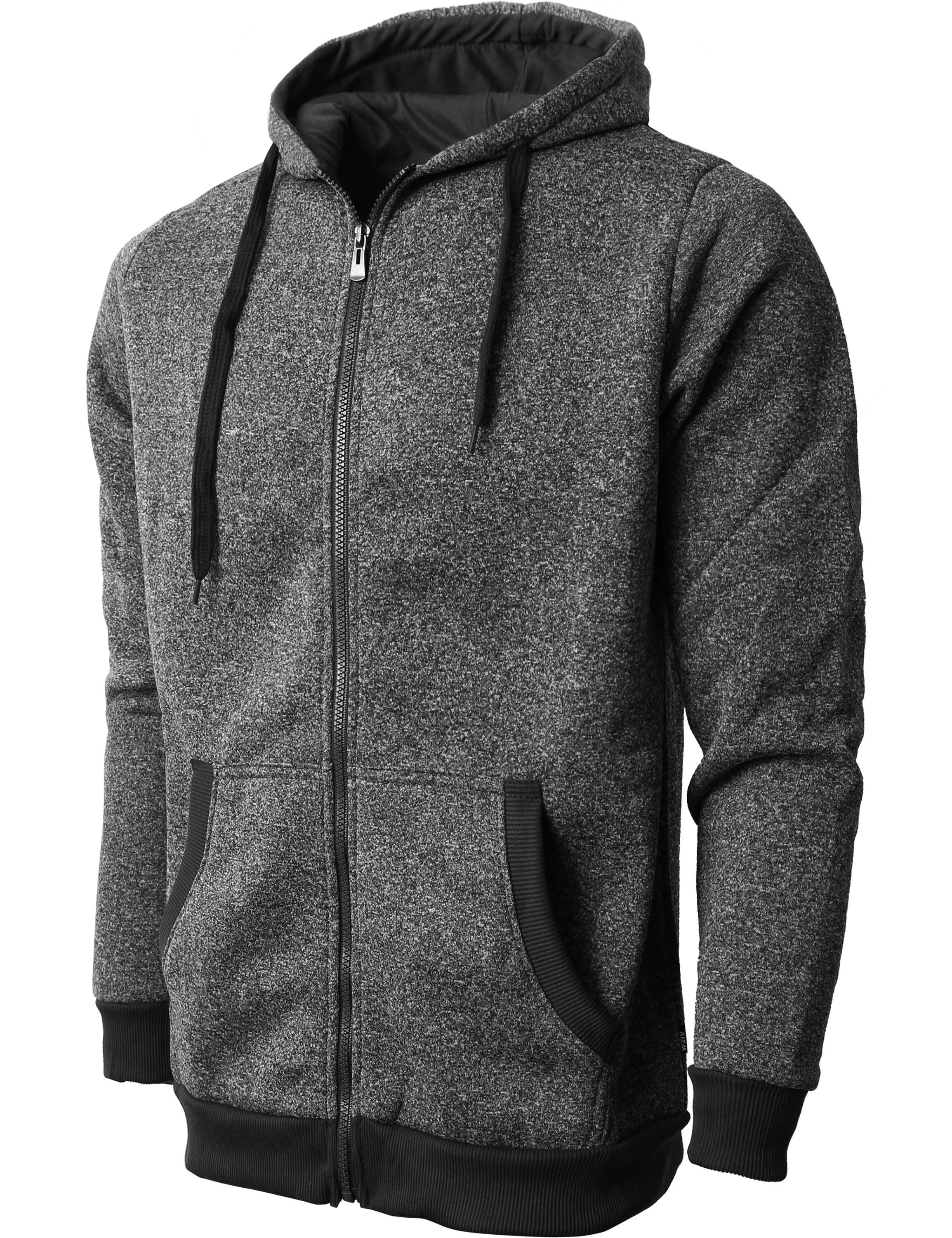 JAMZER Hot Sale Winter Mens Gadient Color Hoodies Casual Pullover Full Zip Hood Sweatshirt Slim Fit Lightweight Coat