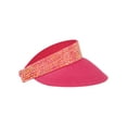thumbnail image 4 of Top Headwear Women's Paper Braid 4 Inch Brim Sun Visor w/ Rhinestone - Fuchsia, 4 of 4