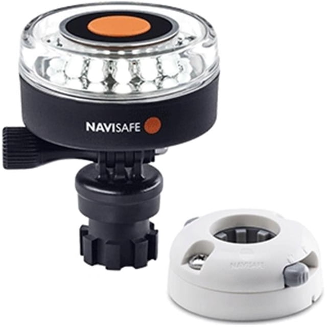 Navisafe 040KIT5 Navilight 360 deg 2nm Blanc avec Base Navimount et Support Horizontal - Blanc
