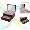 CYBER MONDAY DEALS 20 Slots Watch Box Cherry Watch Display Case Storage Organizer Large Glass Top UJOW10C