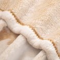 thumbnail image 3 of Back Printing Shaved Flannel Plush Blanket, Light Brown Stripe Blanket for Bed or Sofa, 80" x 90", 3 of 6