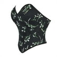 thumbnail image 3 of Corset Tops for Women Vintage Floral Bustier Lace Up Boned Overbust Lingerie Bodyshaper Top Bodysuit, 3 of 7
