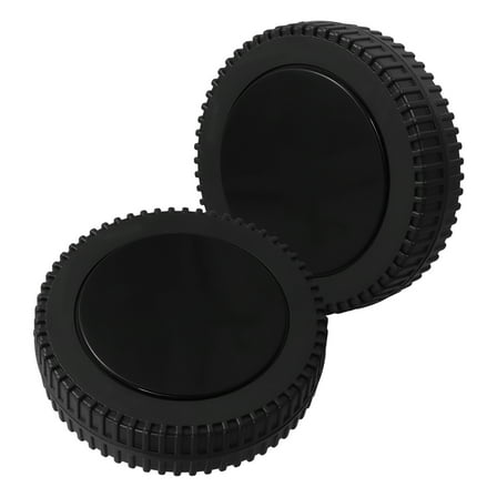 2pcs 7 Inch Black HDPE BBQ Grill Replacement Wheels for Gas Grills and Outdoor Equipment Easy