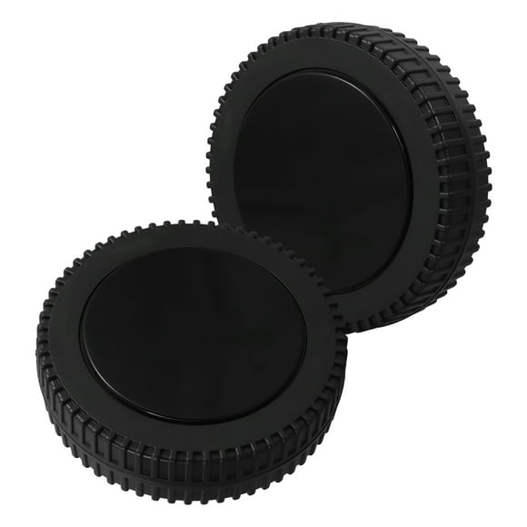 2 ruedas de plástico para parrilla de 7 pulgadas con cubiertas, ruedas para cortacésped, ruedas para carretilla de mano para parrillas de barbacoa, carrito para parrilla de gas, color negro