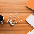 thumbnail image 1 of OUNONA 4Pack Stainless Steel Spoons Cereal Spoon Assorted Color for Office and Households, 1 of 8