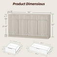 thumbnail image 2 of TIQLAB 55" Large Fluted Buffet Cabinet with Storage, Modern Credenza with Adjustable Shelves, Mid Century Sideboard, Media Console for Living Dining Room Kitchen Entryway Hallway, Light Walnut, 2 of 15