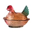 thumbnail image 3 of Plato de de pollo, plato de postre de mesa, elegante recipiente de vidrio para refrigerios, para despensa, café, mesa de comedor, hogar, boda Estilo B, 3 of 8
