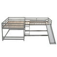 thumbnail image 5 of Harper & Bright Designs L Shaped Bunk Bed for 4, Quad Bunk Bed with Slide Full Over Full Wood Bunk Frame for Bedroom, Gray, 5 of 12
