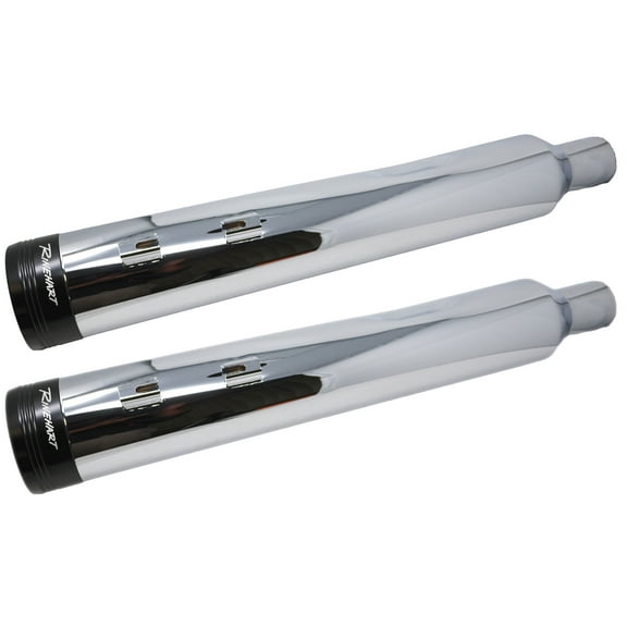 Rinehart Racing Slip On Mufflers DBX45 Chrome Black End Caps 4.5 Inch