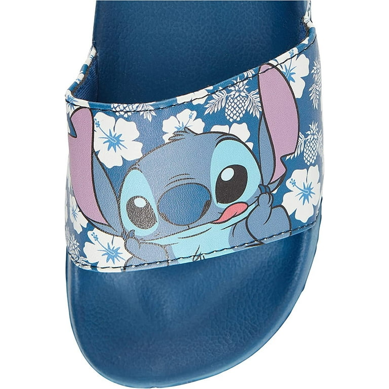 Disney Ladies Lilo and Stitch Slides Ladies Classic Lilo and Stitch Slide Sandals Lilo and Stitch Slip On Slides Shoes Blue 11