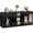 Embossed black, variant on 78.7" Double Dog Crate Furniture for 2 Dogs, Indoor Dog Kennel TV Stand - 2 Drawers, 3 Shelves, Built-In Feeding Bowls - Wood & Metal - Embossed Black