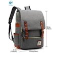 thumbnail image 6 of Deago Vintage Laptop Backpack For Women Men Travel Backpack with USB Charging Port Fashion Rucksack Fits 15.6" Notebook (Gray), 6 of 8