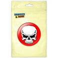 thumbnail image 1 of Tribal Skull on Red Pinback Button Pin Badge, 1 of 2