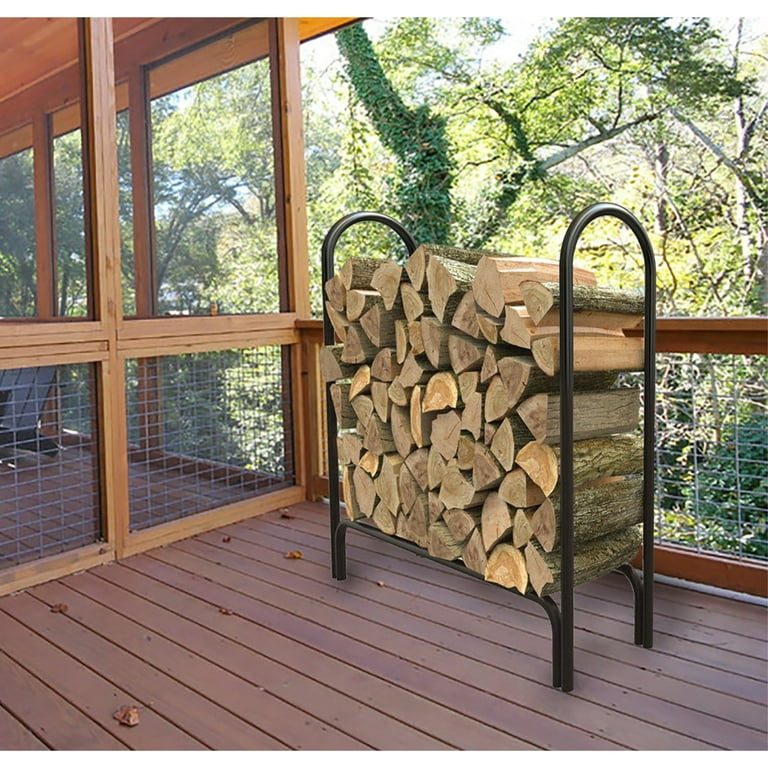 Panacea Products 4867289 Black Powder Coated Steel Log Rack Panacea Products 4867289 Black Powder Coated Steel Log Rack