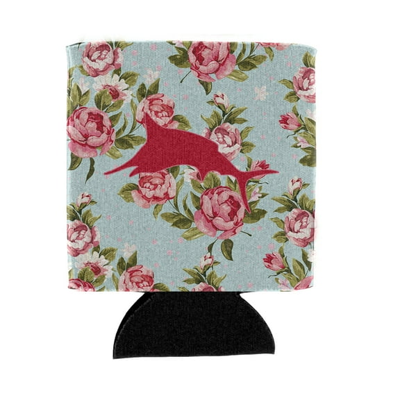 Fish - Marlin Shabby Chic Blue Roses Can or Bottle Beverage Insulator Hugger BB1026