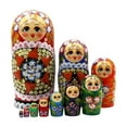 thumbnail image 4 of Muñecas rusas de madera Matryoshka perfke juego de muñecas apilables 10 piezas, 4 of 9