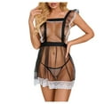 thumbnail image 1 of Gibobby Conjunto de lencería Lencería sexy babydoll para mujer, camisón halter, babydoll para mujer, lencería sexy para sexo(Negro, M), 1 of 5