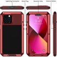 thumbnail image 4 of Étui Robuste pour iPhone 13 Pro, Étui Antichoc en Métal Robuste avec [Film pour Écran en Verre Trempé], Étui Protectrice 360 pour iPhone 13 Pro - Rouge, 4 of 5