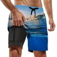 thumbnail image 2 of FINALGANG Mens Casual Beach Print Board Shorts Casual Drawstring Waist Swim Trunks Quick Dry Beach Shorts With Side Pocket For Summer Surfing Daily Wear Blue XXXXL, 2 of 4