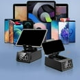 thumbnail image 6 of GARENAS Gifts for Him Her Cell Phone Stand Bluetooth Speakers Cool Tech Kitchen Gadgets Adjustable Phone Holder with LCD Digital Alarm Clock Surround Sound Birthday for Men Women(Black), 6 of 8